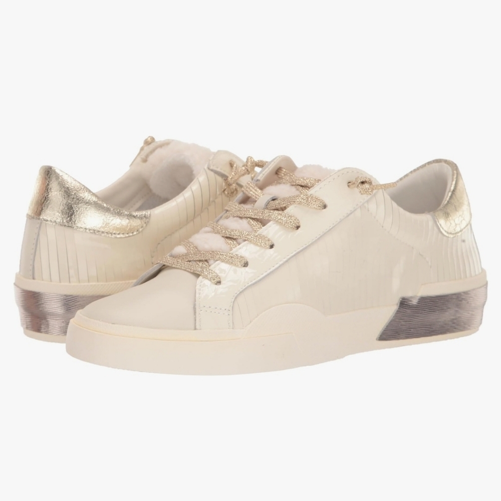 Dolce Vita White and Gold Sneakers